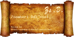 Zsemberi Dániel névjegykártya